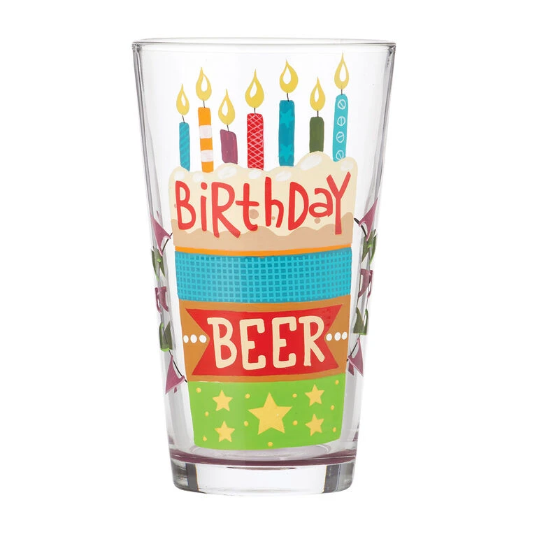 Lolita Birthday Beer Handpainted Pint Glass, 16 Oz. 1 Lolita Birthday Beer Handpainted Pint Glass, 16 Oz.