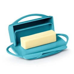 Kitchen Supplies Sale -Kitchen Supplies Sale Blue Plastic FlipTop Butter Dish With Knife BTRAQU1009 02