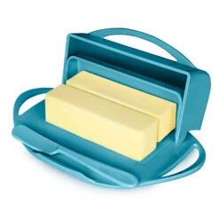 Aqua Butterie Flip-Top Butter Dish -Kitchen Supplies Sale Blue Plastic FlipTop Butter Dish With Knife BTRAQU1009 04