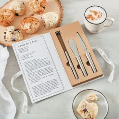 Breakfast Tools In Cardboard Book Box, Set Of 3 -Kitchen Supplies Sale Breakfast Tools in Cardboard Book Box J2320 04