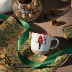 Cardinal And Holly Mug And Matching Card -Kitchen Supplies Sale Cardinal Mug on Holly Branch With Card 2020220253 04
