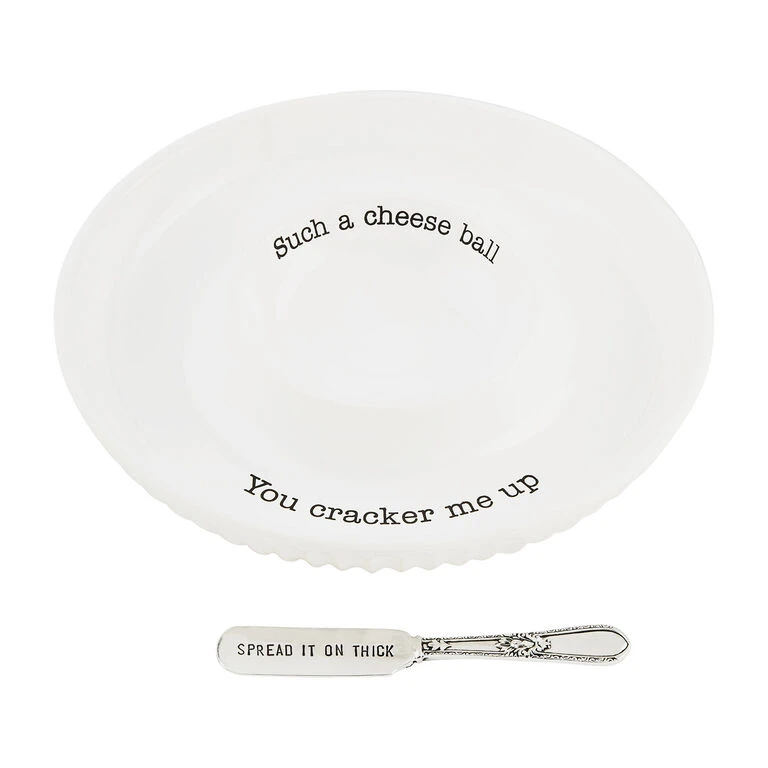 Mud Pie Cheese Ball Serving Tray And Spreader, Set Of 2 1 Mud Pie Cheese Ball Serving Tray And Spreader, Set Of 2