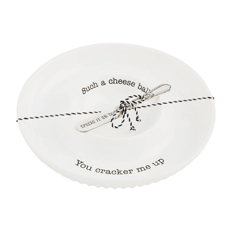 Mud Pie Cheese Ball Serving Tray And Spreader, Set Of 2 2 Mud Pie Cheese Ball Serving Tray And Spreader, Set Of 2 - Image 2