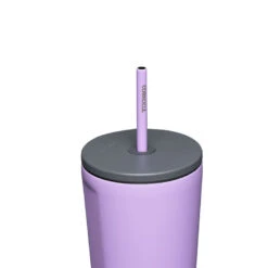 Corkcicle Sun-Soaked Lilac Stainless Steel Tumbler, 24oz. -Kitchen Supplies Sale Corkcicle Lilac Tumbler With Lid and Straw 2224SSL 03