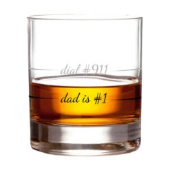 Dad Is #1 Dial #911 Rocks Glass, 10 Oz. -Kitchen Supplies Sale Dad Is 1 Dial 911 Rocks Glass PRC6012 03