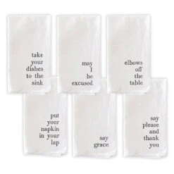 Good Manners White Cloth Napkins, Set Of 6