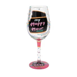 Kitchen Supplies Sale -Kitchen Supplies Sale Happy Hour Handpainted Wine Glass 6012022 02