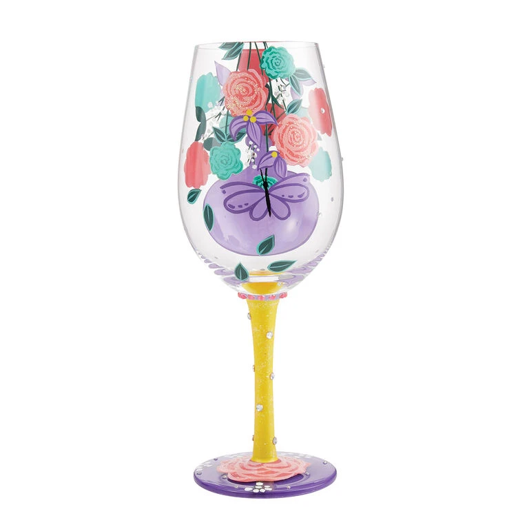 Lolita I (Heart) Mom Handpainted Wine Glass, 15 Oz. 2 Lolita I (Heart) Mom Handpainted Wine Glass, 15 Oz. - Image 2