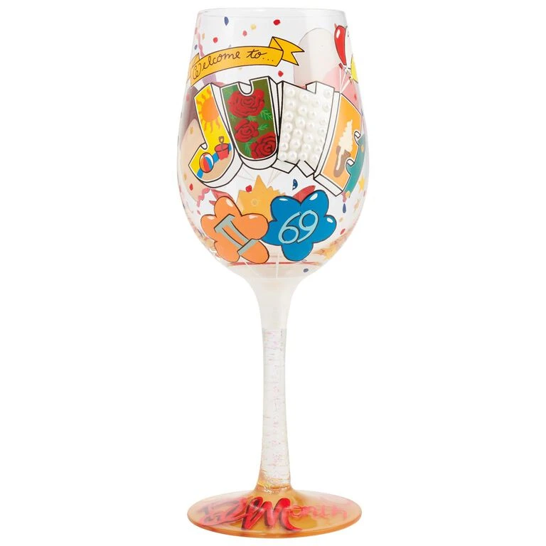 Lolita® June Birthday Month Handpainted Wine Glass, 15 Oz. 1 Lolita® June Birthday Month Handpainted Wine Glass, 15 Oz.
