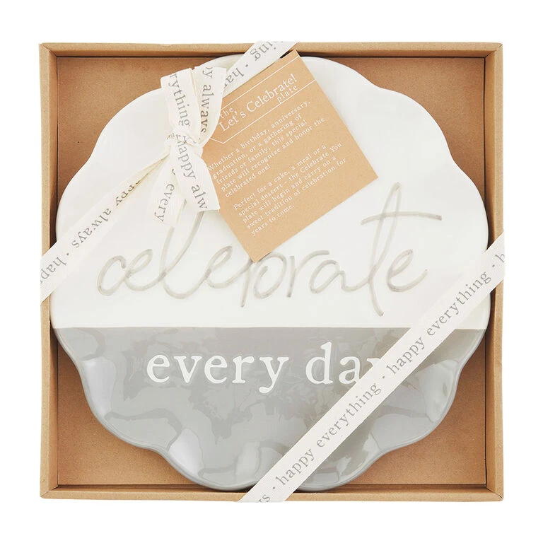 Mud Pie Celebrate Every Day Plate, 11.5" 1 Mud Pie Celebrate Every Day Plate, 11.5"