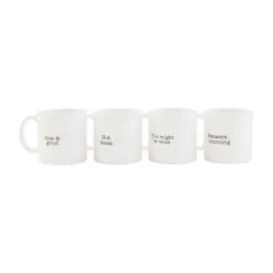 Mud Pie Funny Mugs, Set Of 4