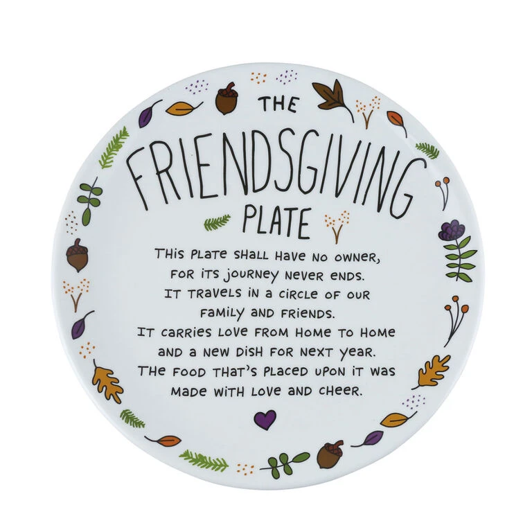 Enesco Our Name Is Mud Friendsgiving Plate 1 Enesco Our Name Is Mud Friendsgiving Plate