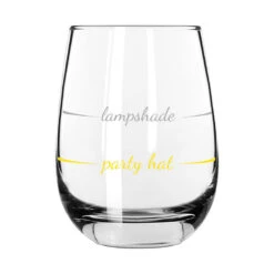 Party Hat Lampshade Stemless Wine Glass, 16 Oz.