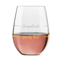 Party Hat Lampshade Stemless Wine Glass, 16 Oz. 5 Party Hat Lampshade Stemless Wine Glass, 16 Oz. -Kitchen Supplies Sale Party HatLampshade Stemless Wine Glass PWSC6003 03