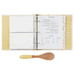 Hallmark Pasta Recipe Organizer Book With Wooden Strainer Spoon -Kitchen Supplies Sale PastaThemed Recipe Binder With Wood Spoon 1TOG1035 03