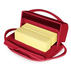 Red Butterie Flip-Top Butter Dish 7 Red Butterie Flip-Top Butter Dish -Kitchen Supplies Sale Red Plastic FlipTop Butter Dish With Knife BTRRED1003 04
