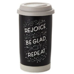 Hallmark Rejoice Repeat Ceramic Travel Mug, 12 Oz.