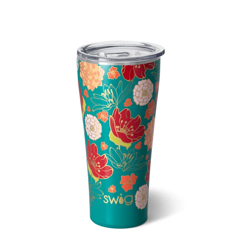 Swig Fire Poppy Stainless Steel Tumbler, 32 Oz. 1 Swig Fire Poppy Stainless Steel Tumbler, 32 Oz.
