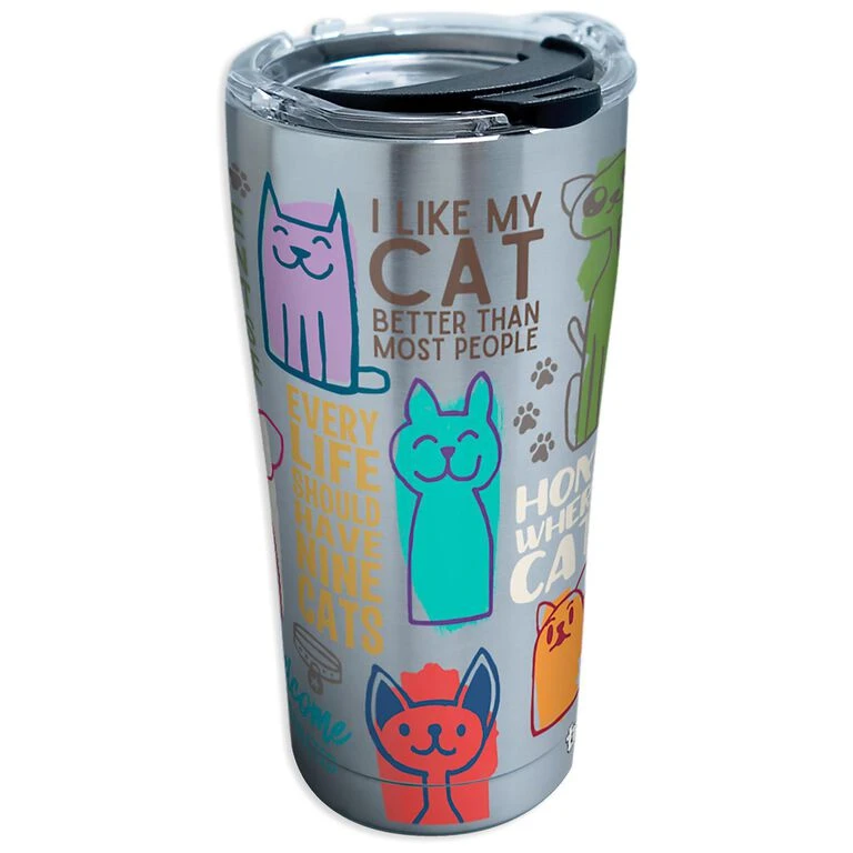 Tervis Cat Sayings Stainless Steel Tumbler, 20 Oz. 1 Tervis Cat Sayings Stainless Steel Tumbler, 20 Oz.