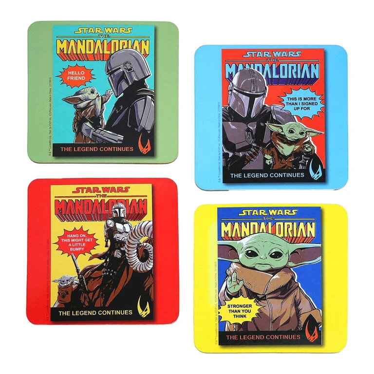 Star Wars: The Mandalorian Comic Book Cover Coasters, Set Of 4 1 Star Wars: The Mandalorian Comic Book Cover Coasters, Set Of 4