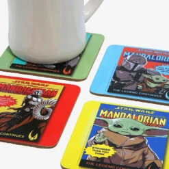 Star Wars: The Mandalorian Comic Book Cover Coasters, Set Of 4 5 Star Wars: The Mandalorian Comic Book Cover Coasters, Set Of 4 -Kitchen Supplies Sale The Mandalorian Coaster Set 17446 03