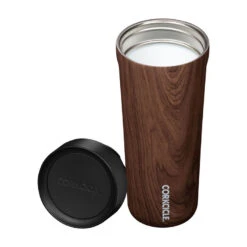 Corkcicle Walnut Wood Stainless Steel Commuter Cup, 17 Oz. -Kitchen Supplies Sale Walnut Wood Insulated Commuter Cup With Lid 2817PWW 03