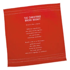 Demdaco Christmas Bread Basket And Tea Towel, Set Of 2 -Kitchen Supplies Sale White Ceramic Bread Basket and Red Tea Towel 2020210677 04