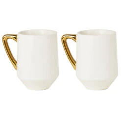 Kitchen Supplies Sale -Kitchen Supplies Sale White and Gold Love You and Love You More Mugs 1ERL1194 02