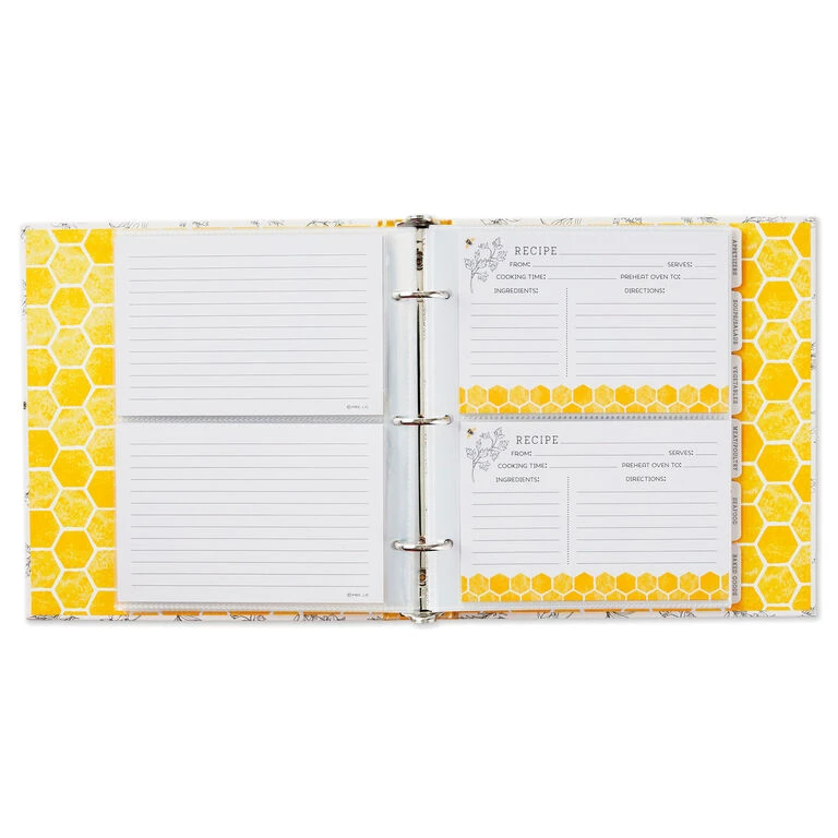 Hallmark Yellow Honeycomb Recipe Organizer Book 3 Hallmark Yellow Honeycomb Recipe Organizer Book - Image 3